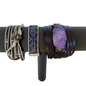 Nakamol Wrap Beaded Yik Fung Bracelets Lot of Three